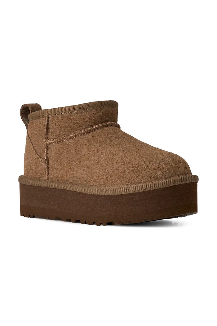 UGG Sniegowce dziecięce zamszowe CLASSIC ULTRA MINPLATFORM 1157791K brązowy AA00
