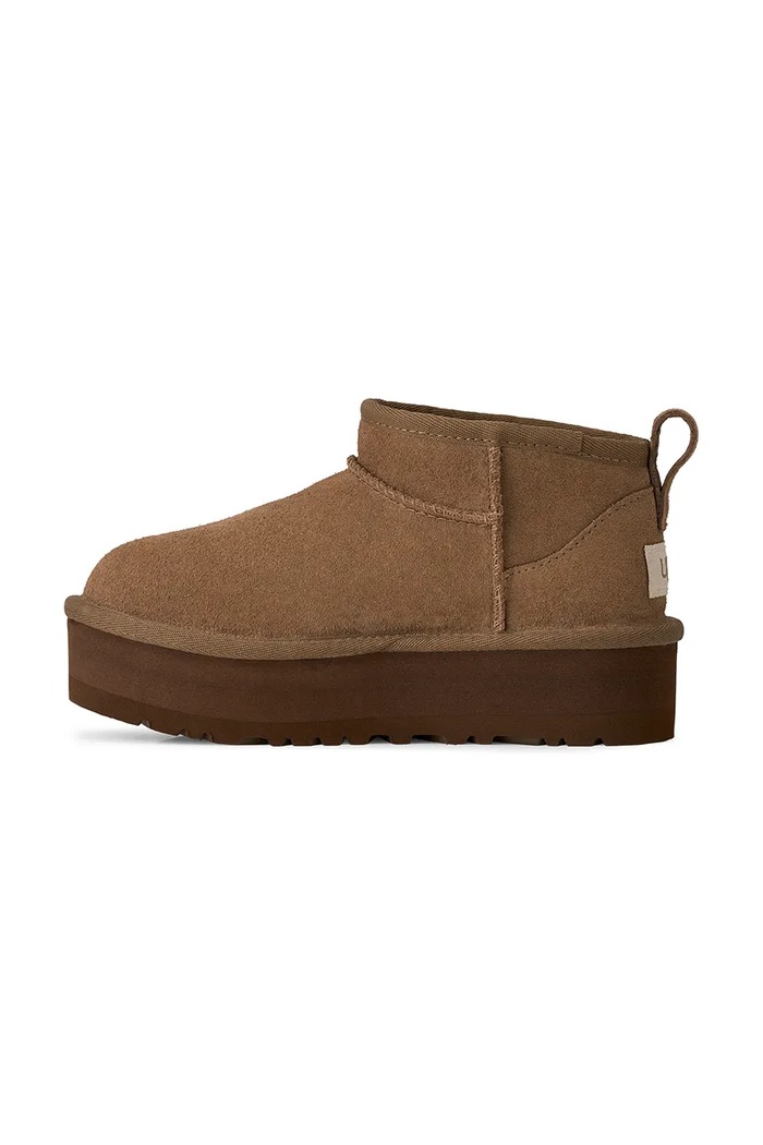 Sniegowce dziecięce zamszowe CLASSIC ULTRA MINPLATFORM UGG 1157791K brązowy