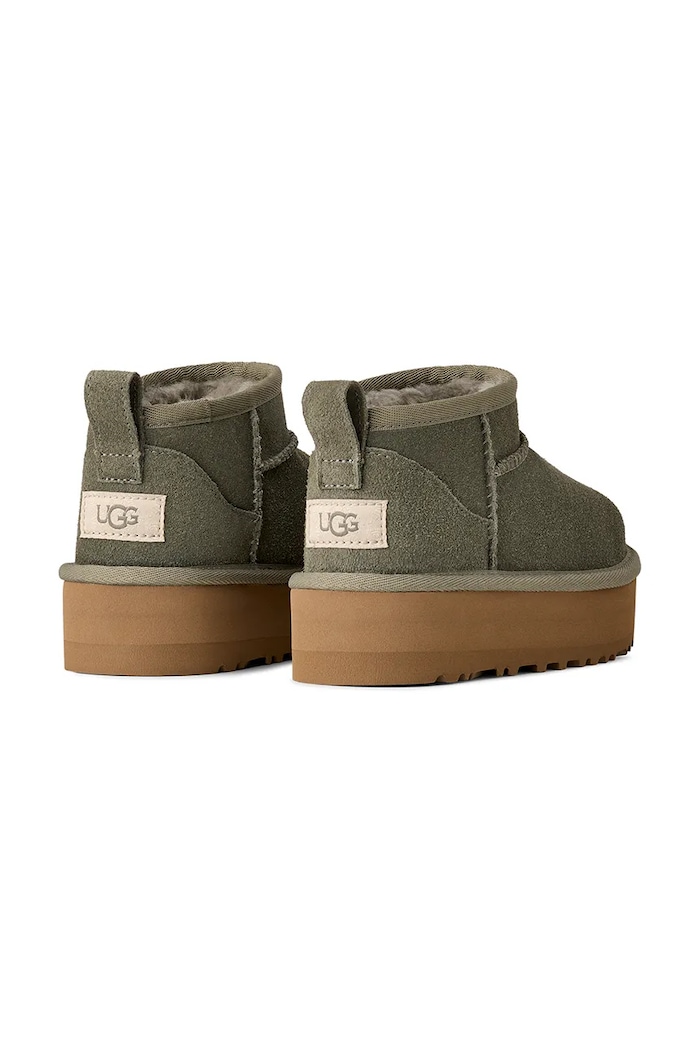Dziewczynka UGG śniegowce zamszowe dziecięce CLASSIC ULTRA MINI PLATFORM 1157791K zielony