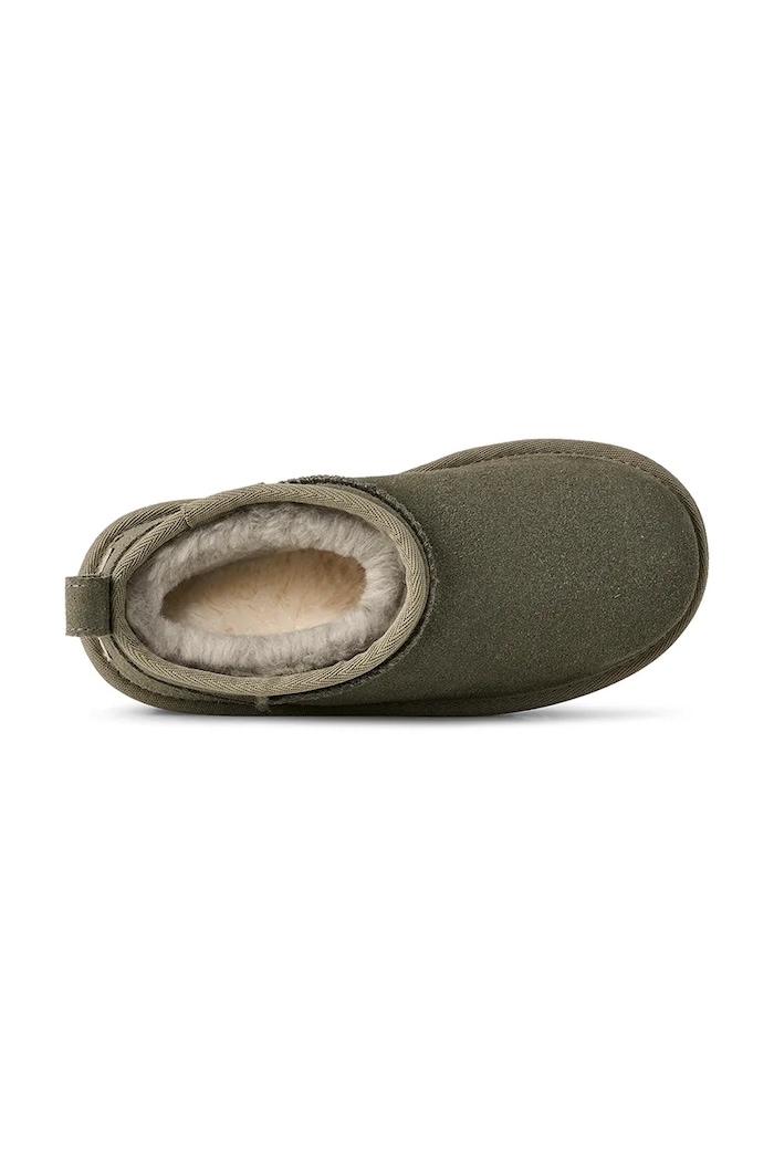UGG śniegowce zamszowe dziecięce CLASSIC ULTRA MINI PLATFORM 1157791K zielony