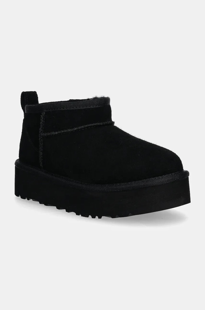 Μπότες σουέτ για παιδιά UGG CLASSIC ULTRA MINI PLATFORM χωρίς φερμουάρ μαύρο 1157791K