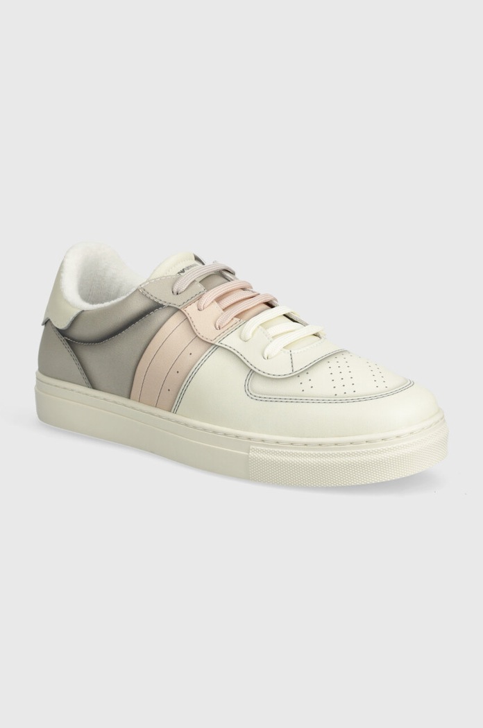 Kožené tenisky Emporio Armani povrstvená useň béžová XXX011.XOI79