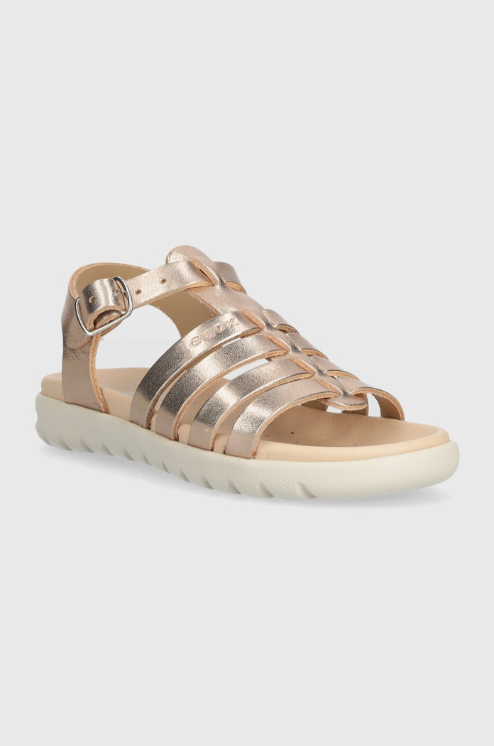 Djevojčice Dječje kožne sandale Geox SANDAL SOLEIMA J35GSB.000CF.24.27 zlatna