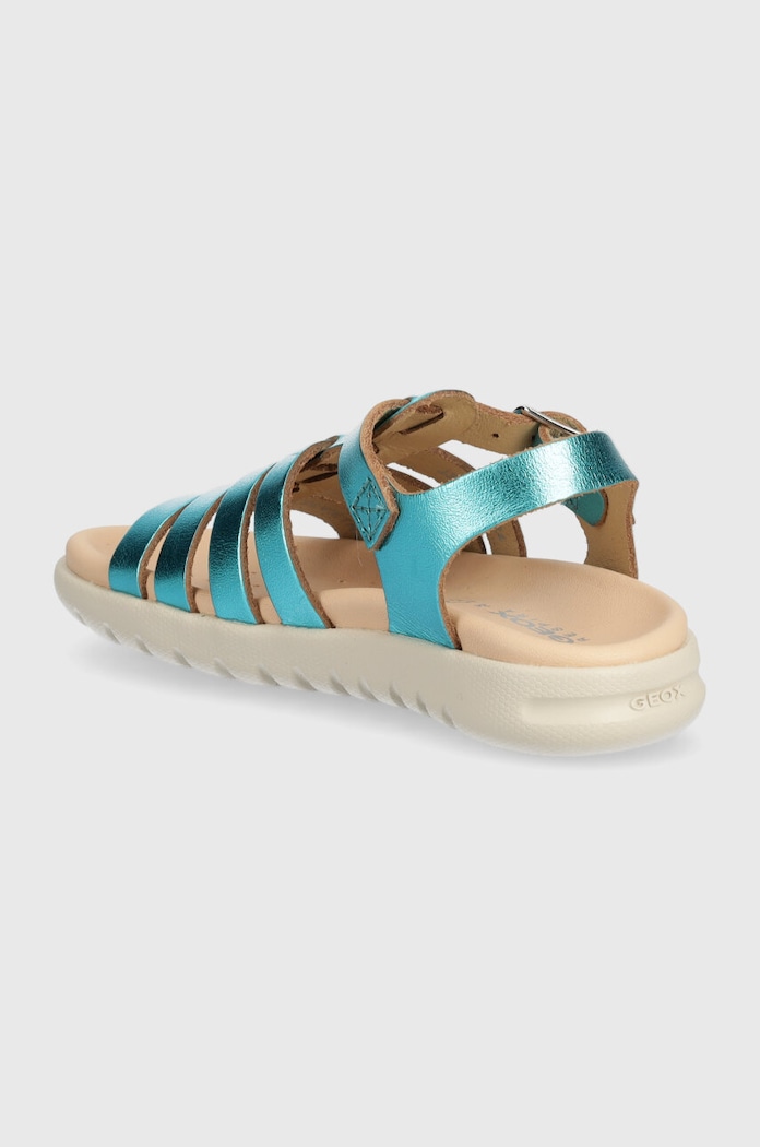 Djevojčice Dječje kožne sandale Geox SANDAL SOLEIMA J35GSB.000CF.24.27 tirkizna