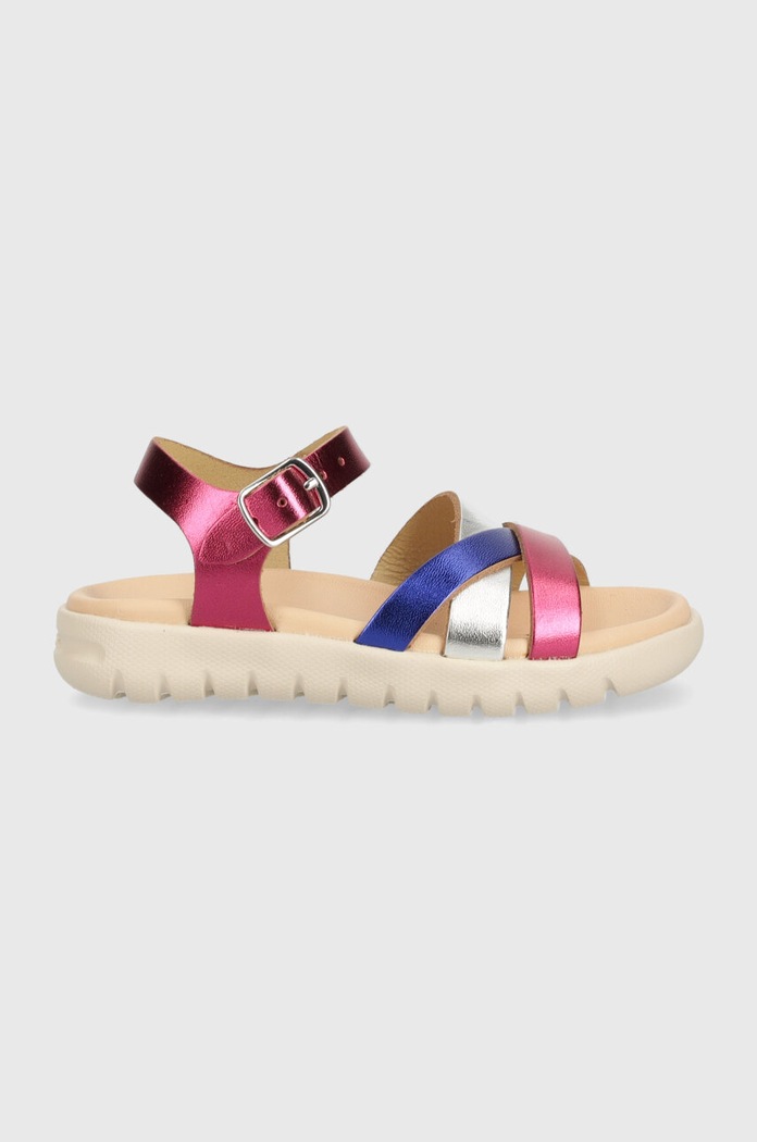Detské kožené sandále Geox SANDAL SOLEIMA J45GSA.000CF.24.27 fialová SS25
