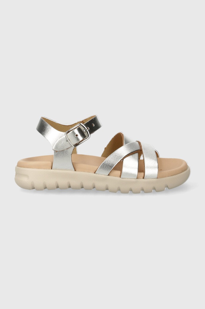 Dječje kožne sandale Geox SANDAL SOLEIMA J45GSA.000CF.24.27 srebrna SS25