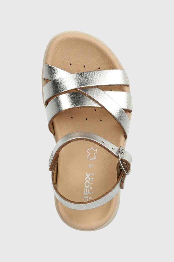Dječje kožne sandale Geox SANDAL SOLEIMA srebrna J45GSA.000CF.24.27