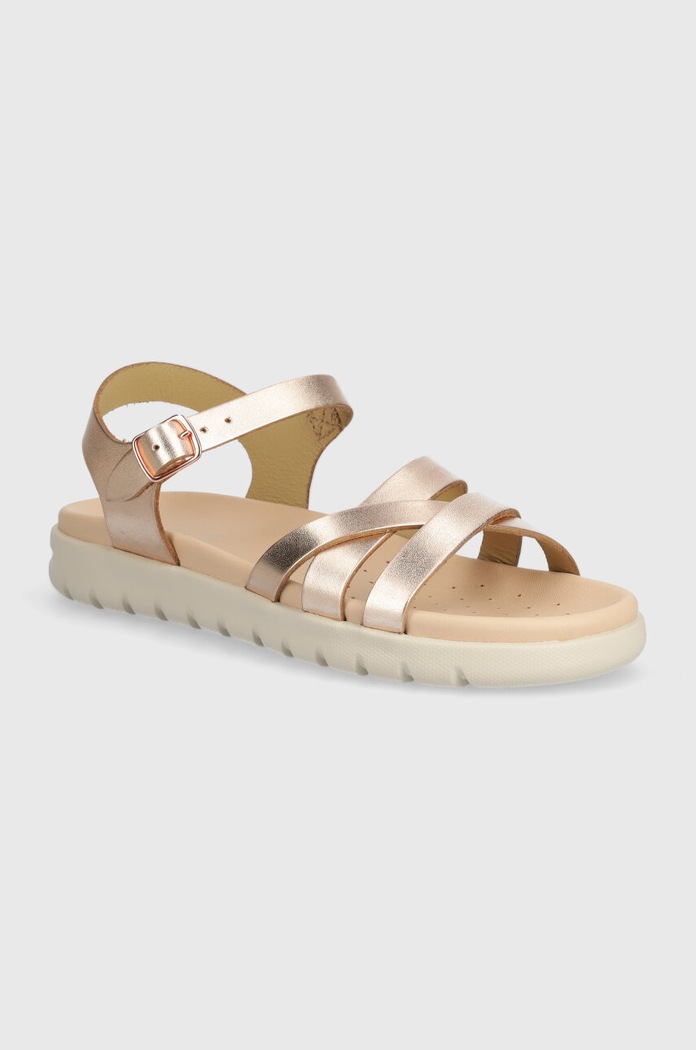 Detské kožené sandále Geox SANDAL SOLEIMA zlatá J45GSA.000CF.36.39