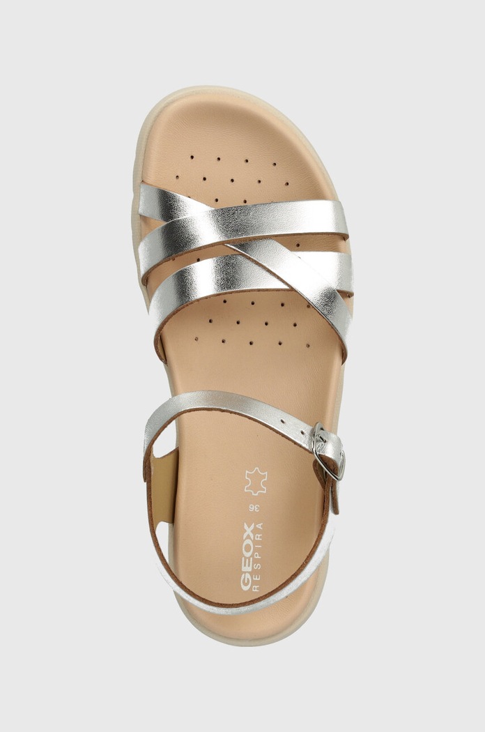 Detské kožené sandále Geox SANDAL SOLEIMA strieborná J45GSA.000CF.36.39