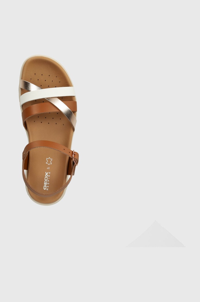 Dětské kožené sandály Geox SANDAL SOLEIMA hnědá J45GSA.043CF.36.39