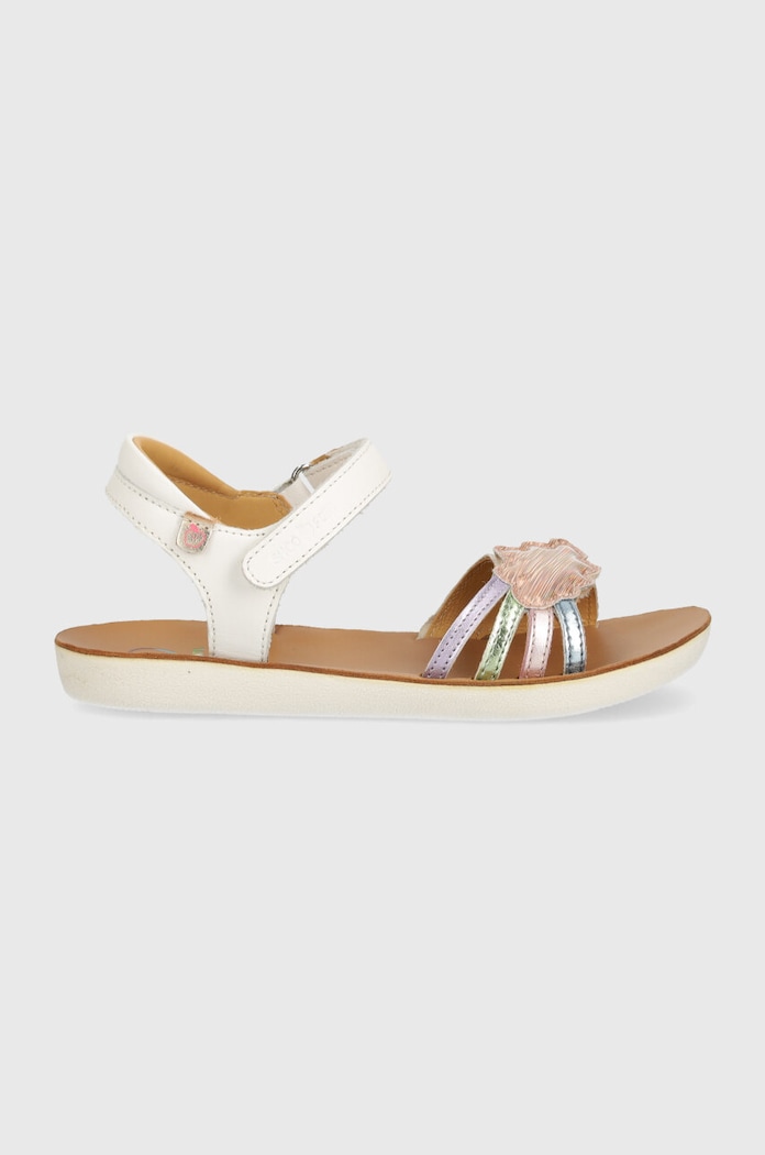 Shoo Pom sandale din piele pentru copii GOA MULTI Q4NGDH04.28.32 alb SS24