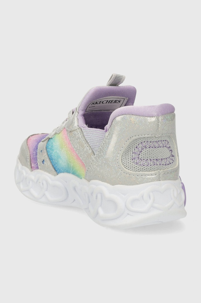 Dievča Detské tenisky Skechers INFINITE HEART LIGHTS ETERNAL SHIMMER 303755N strieborná