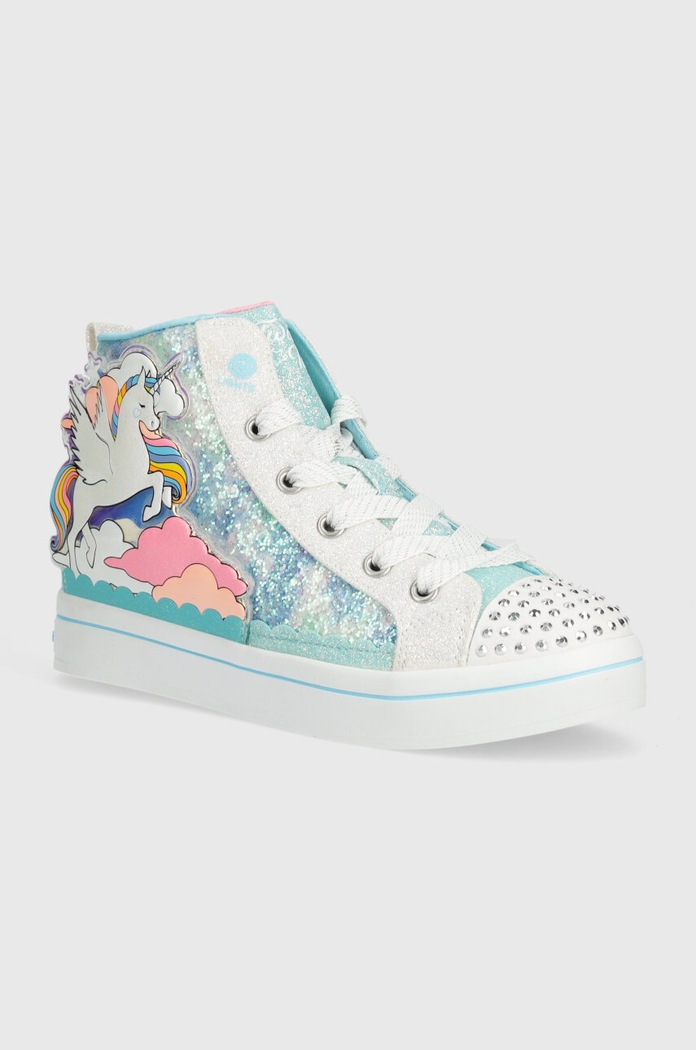Detské tenisky Skechers TWI-LITES 2.0 ENCHANTED UNICORN vysoký tyrkysová 314399L