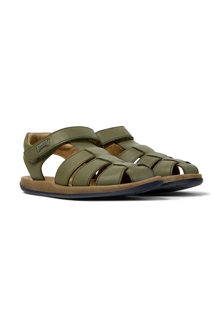 Dětské kožené sandály Camper 80177.25.27 zelená SS26
