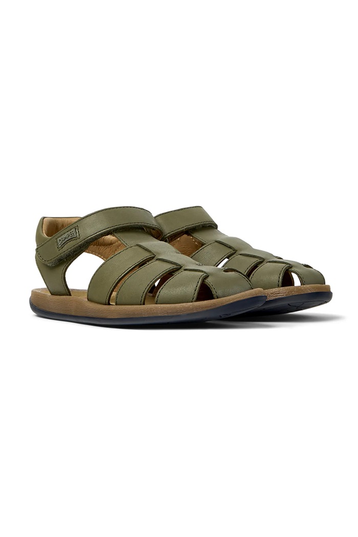 Dětské kožené sandály Camper 80177.35.38 zelená SS26