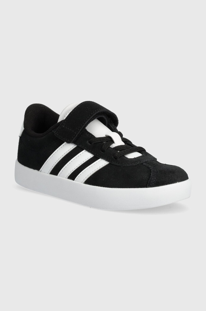 Dječje tenisice od brušene kože adidas VL COURT 3.0 EL C imitacija zrnate kože crna ID9148