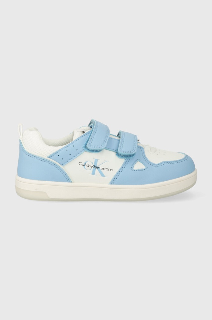 Calvin Klein Jeans sneakersy dziecięce imitacja skóry licowej niebieski V1X9.80854