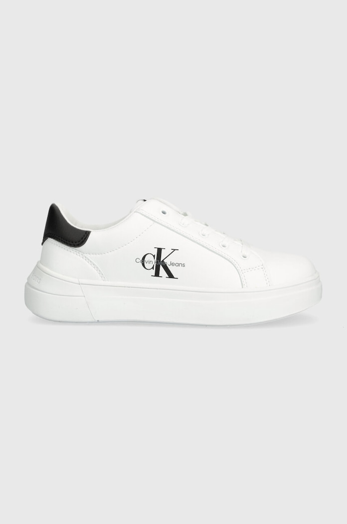 Dječje tenisice Calvin Klein Jeans imitacija zrnate kože bijela V3X9.80876.35.40