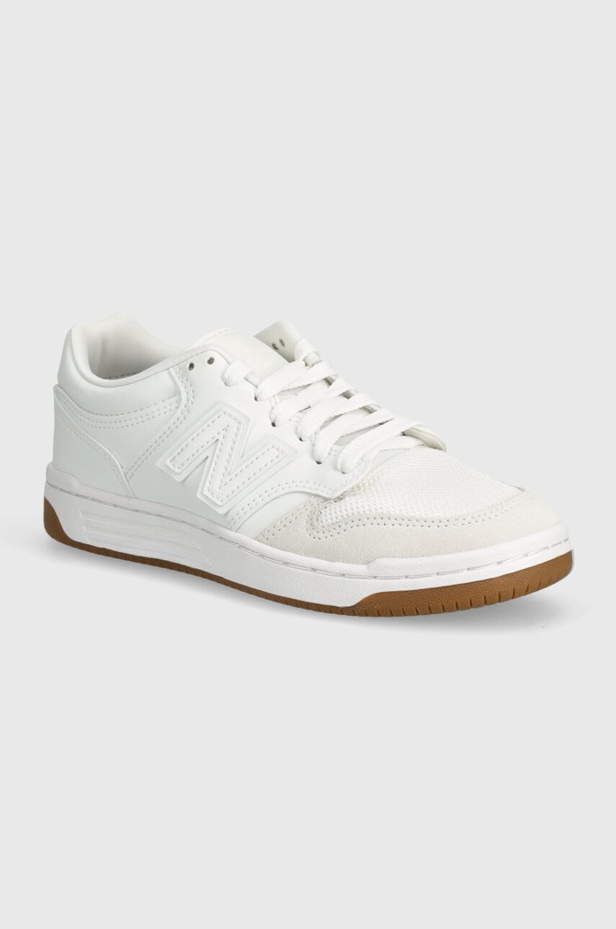 Παιδικά sneakers New Balance 480 απομίμηση λείου δέρματος λευκό GSB480FR