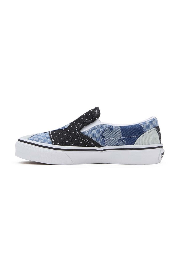 Dětské tenisky Vans UY Classic Slip-On Patchwork modrá VN0A5FBKNWD