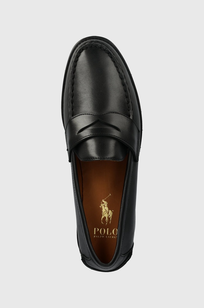Δερμάτινα μοκασίνια Polo Ralph Lauren Alston Penny μαύρο 803932221002.001