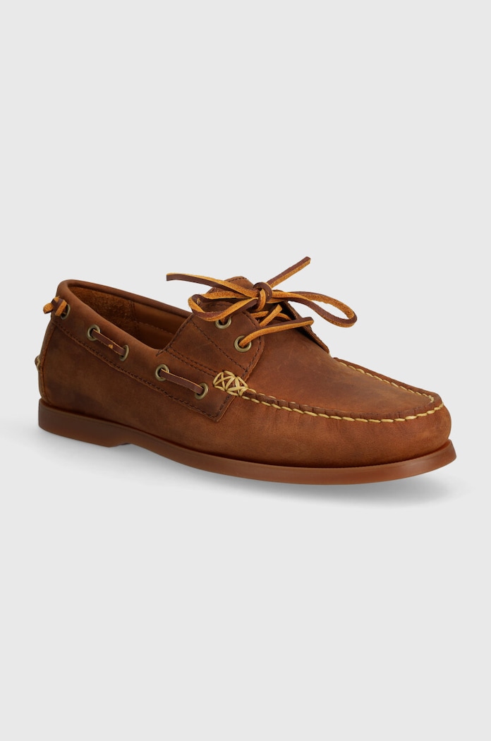 Polo Ralph Lauren mokasyny nubukowe Merton Boat nubuk brązowy 803932219002.200
