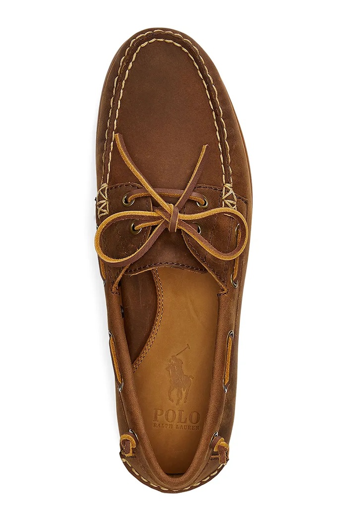 Obuwie Polo Ralph Lauren mokasyny nubukowe Merton Boat 803932219002.200 brązowy