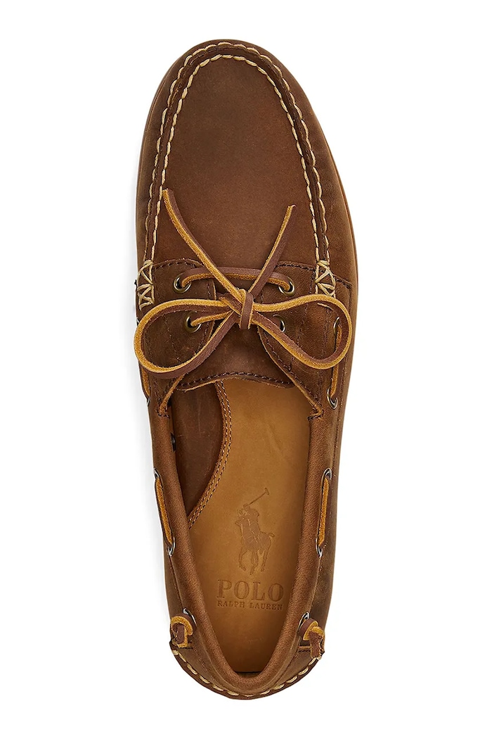 Încălțăminte Polo Ralph Lauren mocasini din nubuc Merton Boat 803932219002.200 maro