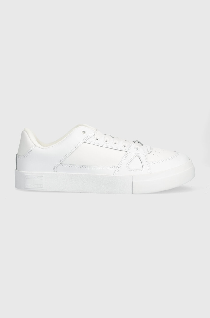 Tommy Jeans sneakersy skórzane TJM VULCANIZED FOXING FLAG syntetyczny biały EM0EM01313