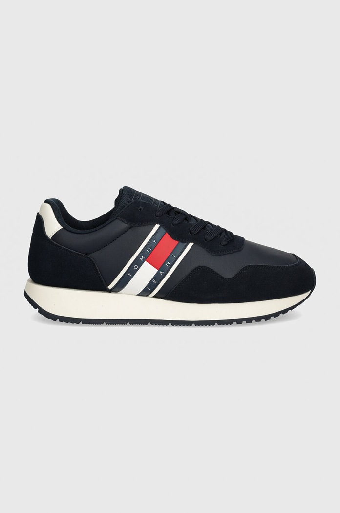 Tommy Jeans sneakersy skórzane TJM MODERN RUNNER EM0EM01316 granatowy SS25