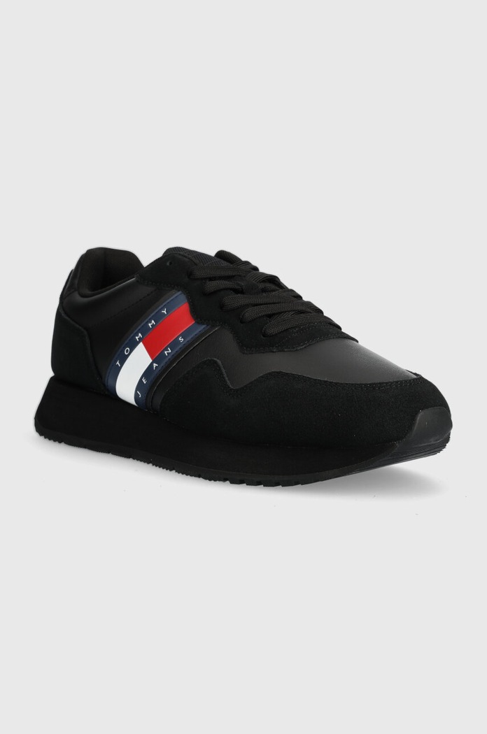 Kožené sneakers boty Tommy Jeans TJM MODERN RUNNER EM0EM01316 černá SS25