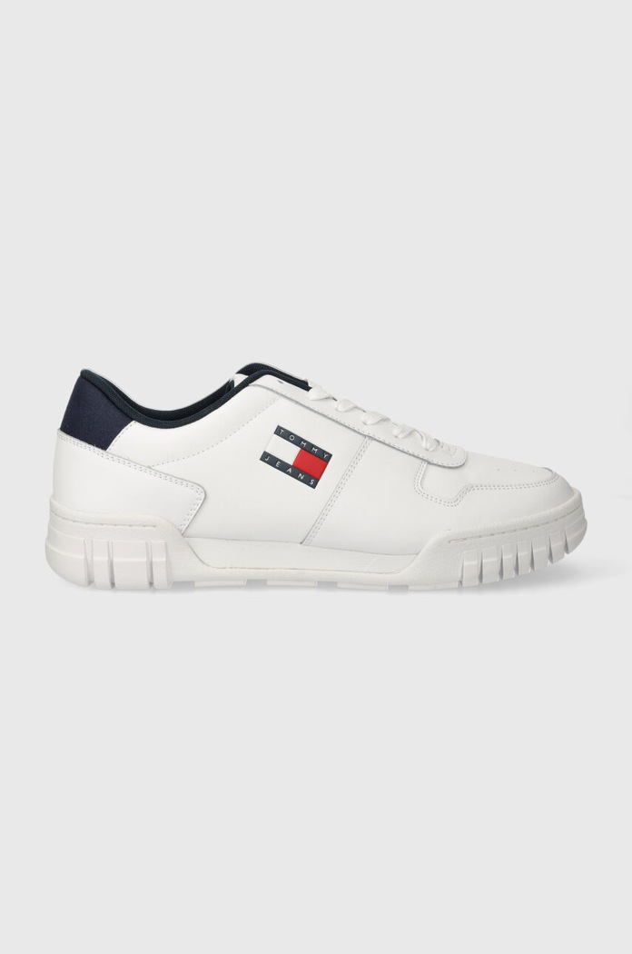 Sneakers boty Tommy Jeans TJM CUPSOLE ESS přírodní kůže bílá EM0EM01396
