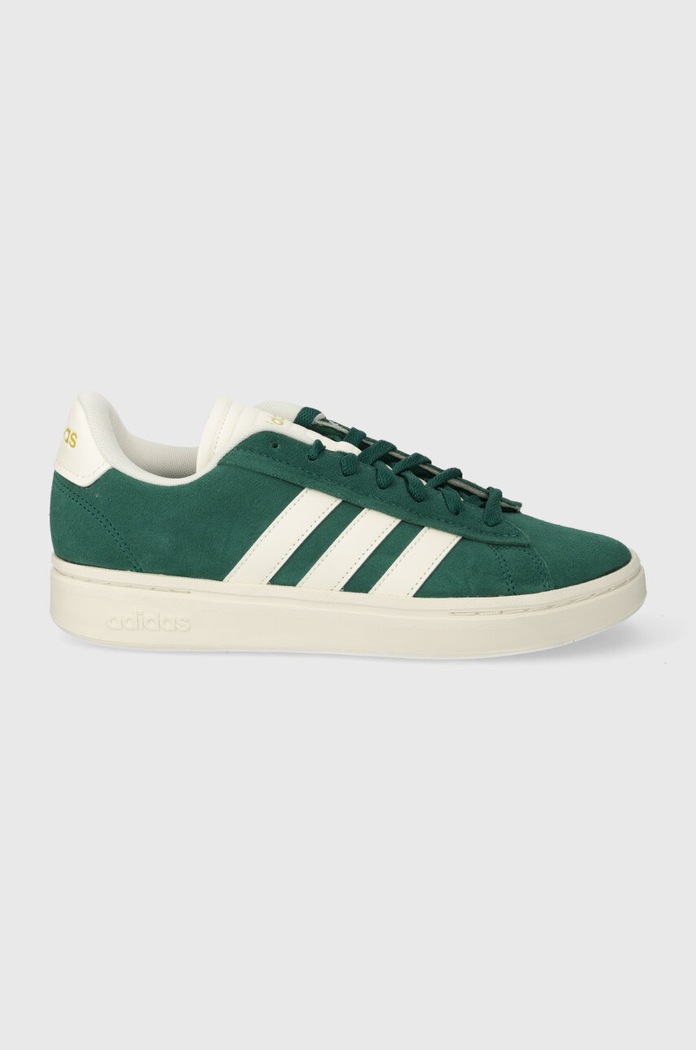Superge iz semiša adidas GRAND COURT Zrnato usnje zelena IE1451