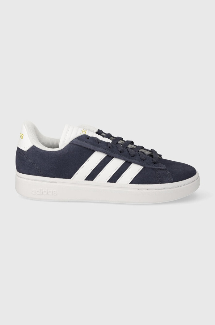 Superge iz semiša adidas GRAND COURT Zrnato usnje modra IE1453