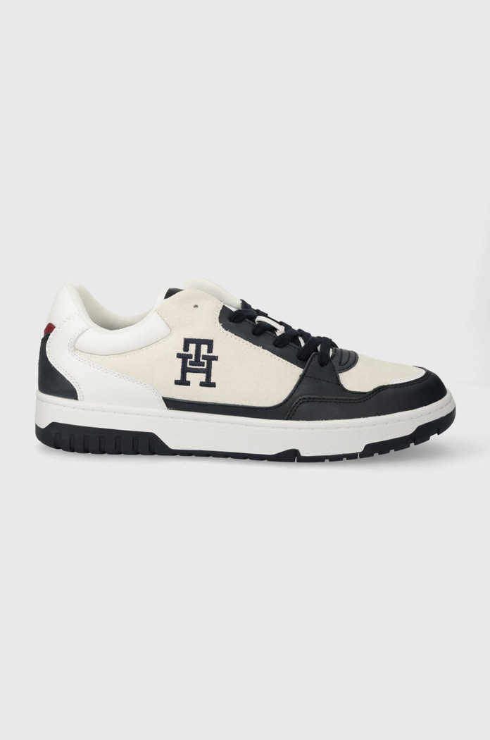 Tommy Hilfiger sneakersy skórzane TH BASKET STREET SUEDE MIX skóra zamszowa granatowy FM0FM04873