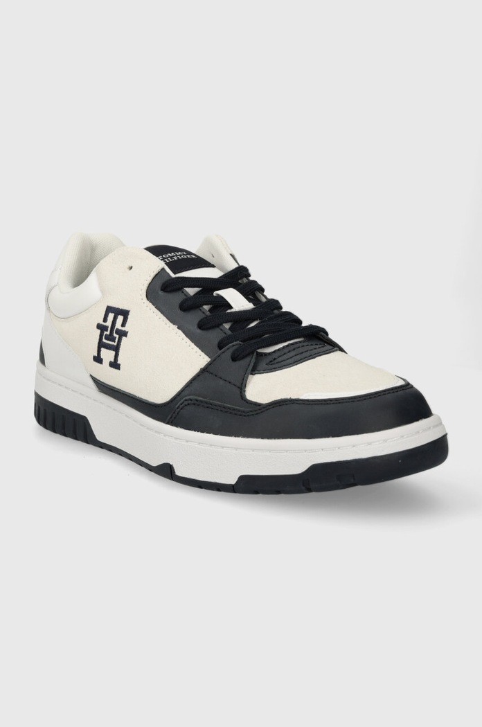 Tommy Hilfiger sneakersy skórzane TH BASKET STREET SUEDE MIX FM0FM04873 granatowy SS24