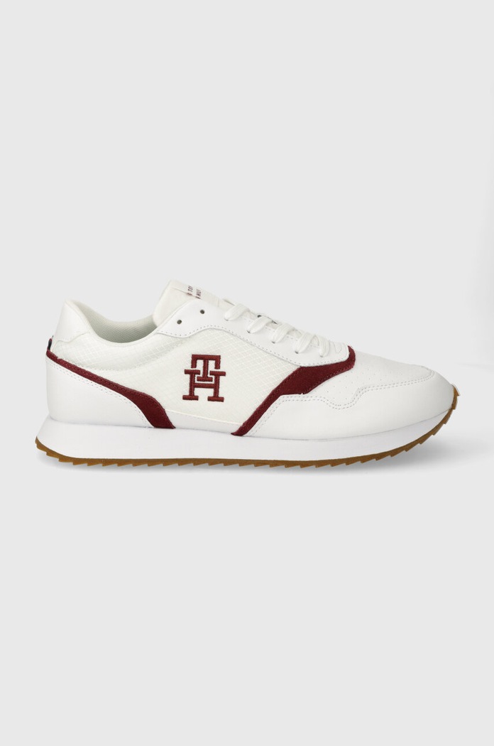 Tenisky Tommy Hilfiger RUNNER EVO MIX LTH MIX přírodní kůže bílá FM0FM04887
