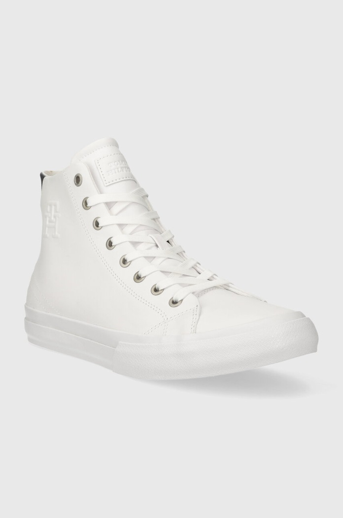 Tommy Hilfiger bőr sneaker TH HI VULC STREET LTH ESS FM0FM04897 fehér SS24