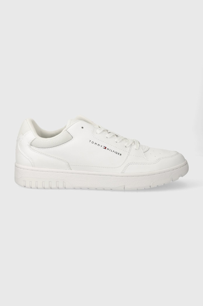 Tenisky Tommy Hilfiger TH BASKET CORE LEATHER ESS přírodní kůže bílá FM0FM05040