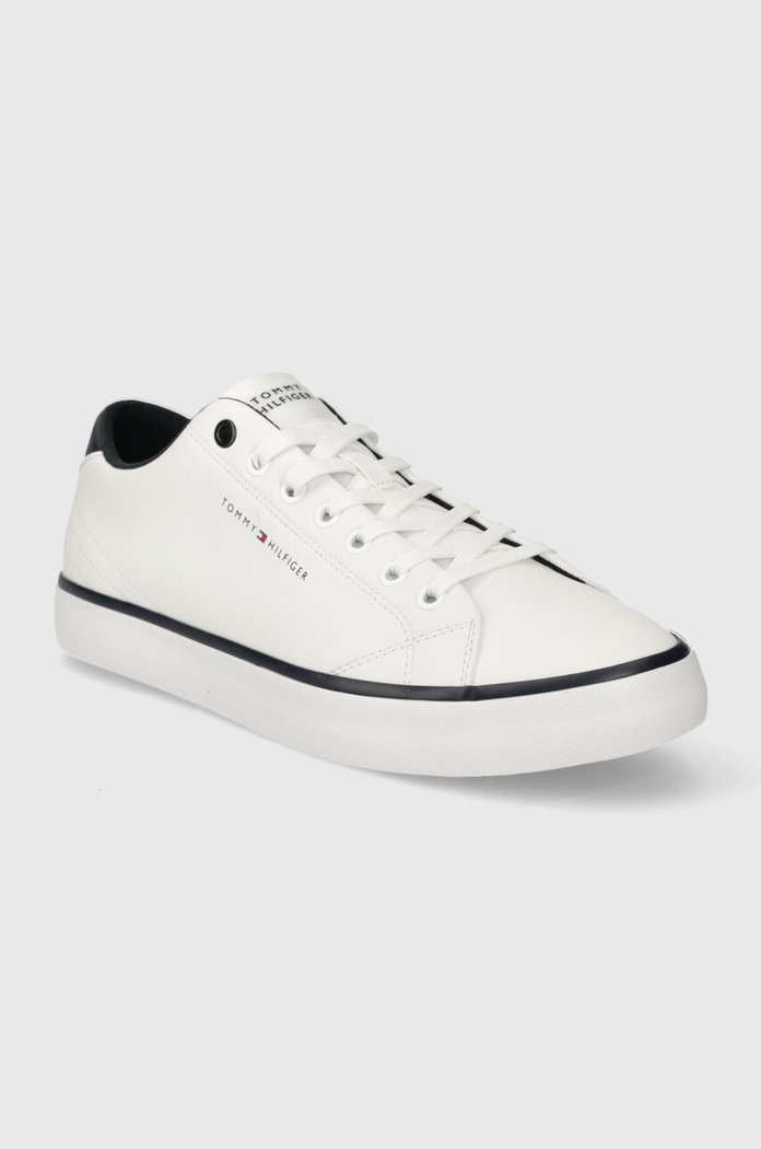 Kožne tenisice Tommy Hilfiger TH HI VULC CORE LOW LEATHER ESS FM0FM05041 bijela AW24