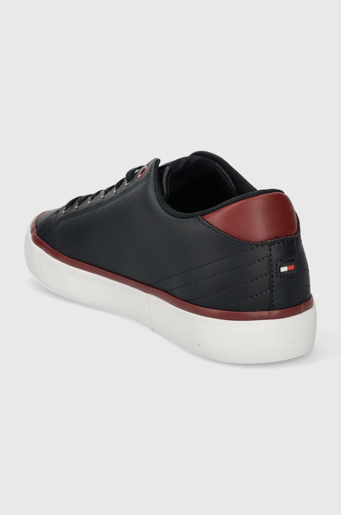 Obutev Usnjene teniske Tommy Hilfiger TH HI VULC CORE LOW LEATHER ESS FM0FM05041 mornarsko modra