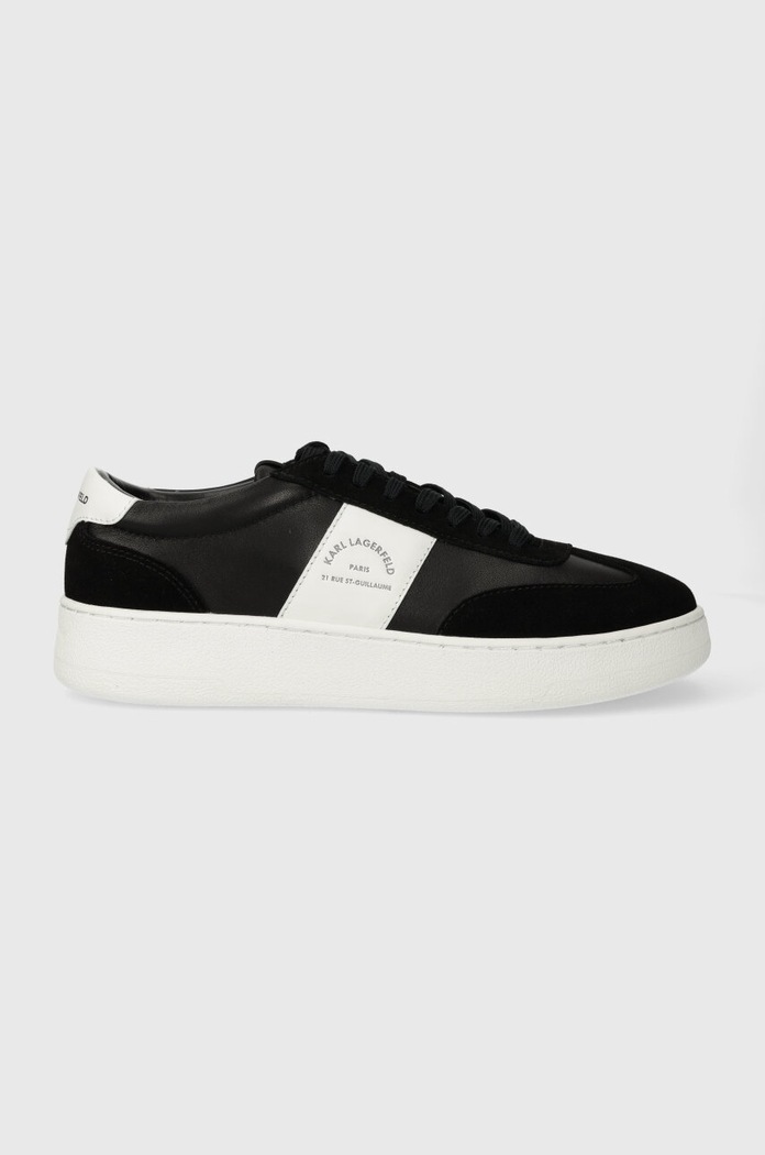 Karl Lagerfeld bőr sportcipő KOURT III velúr bőr fekete KL51524.00W