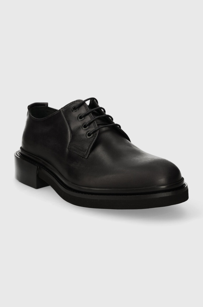 Calvin Klein półbuty skórzane POSTMAN DERBY HM0HM01356 czarny SS24