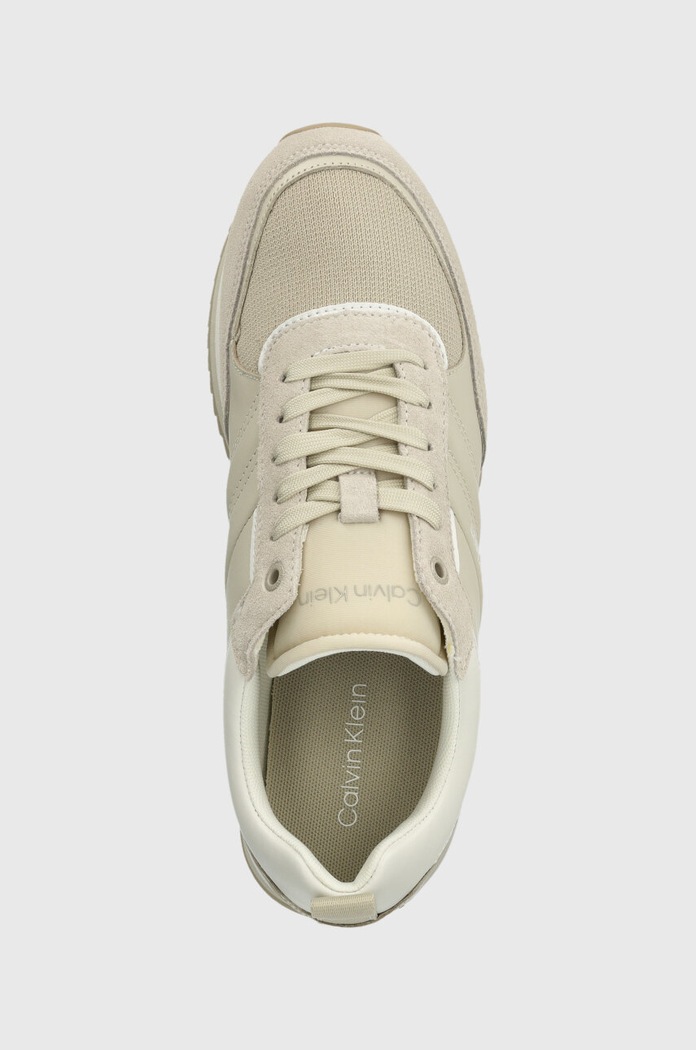 Calvin Klein bőr sportcipő LOW TOP LACE UP MIX bézs HM0HM01280