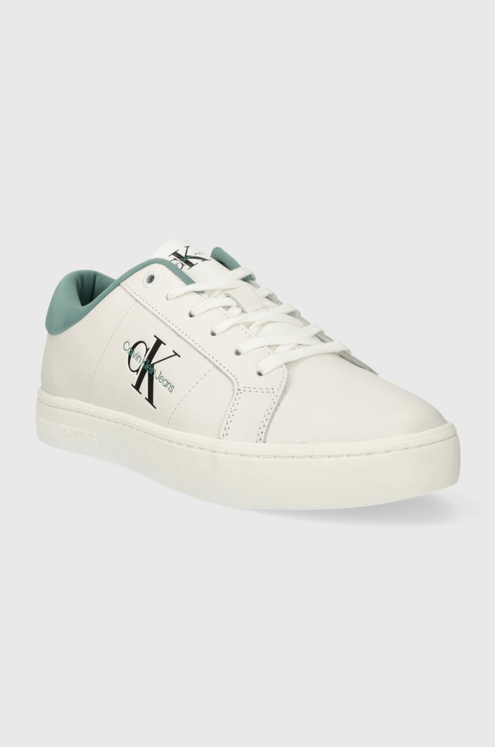 Calvin Klein Jeans sneakersy skórzane CLASSIC CUPSOLE LOW ML LTH YM0YM00864 biały SS24