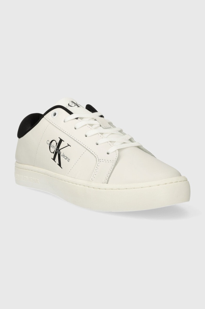 Calvin Klein Jeans sneakersy skórzane CLASSIC CUPSOLE LOW ML LTH YM0YM00864 biały SS24