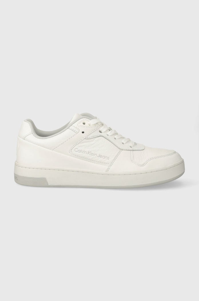 Calvin Klein Jeans sportcipő BASKET CUPSOLE LOW LTH IN SAT nappa bőr fehér YM0YM00867