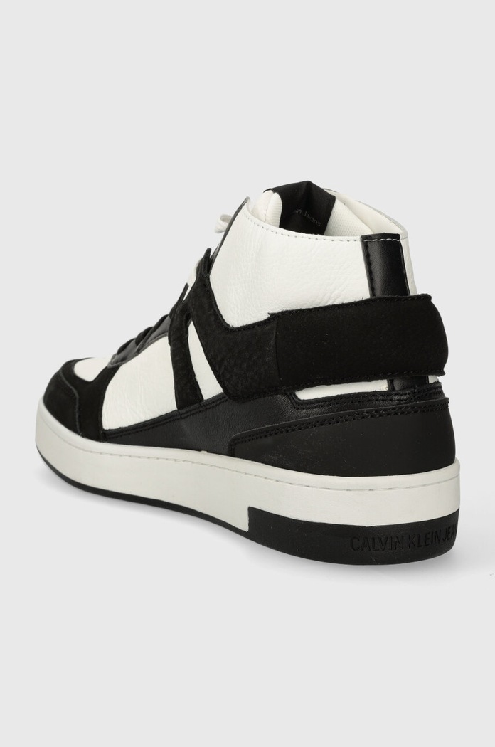Obuwie Calvin Klein Jeans sneakersy skórzane BASKET CUPSOLE MID LTH ML FAD YM0YM00883 czarny