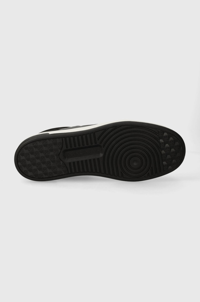 Calvin Klein Jeans sneakersy skórzane BASKET CUPSOLE MID LTH ML FAD YM0YM00883 czarny
