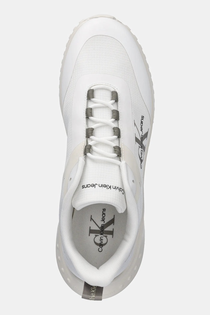 Sneakers boty Calvin Klein Jeans EVA RUNNER LOW LACE ML MIX bílá YM0YM00968